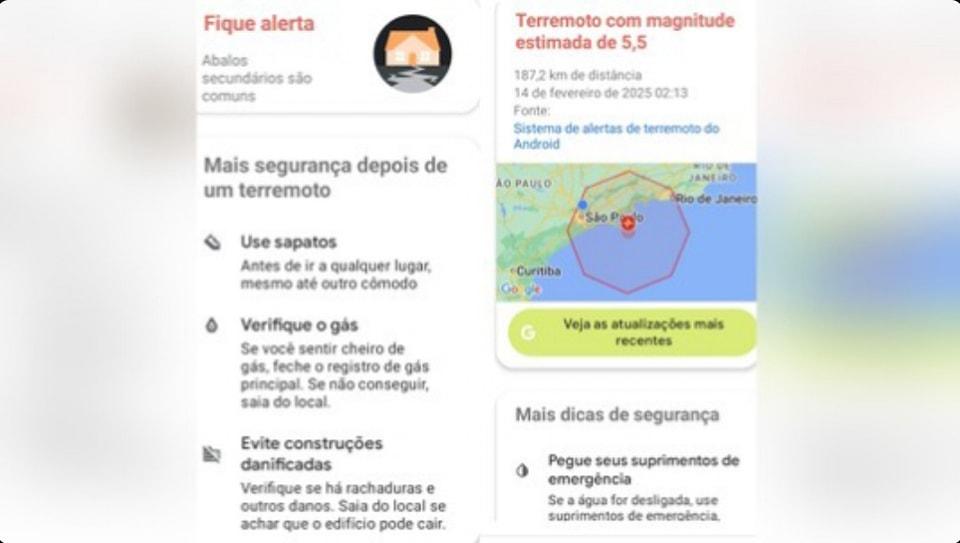 Google desativa sistema de alerta para terremoto no Brasil depois de notificação falsa.