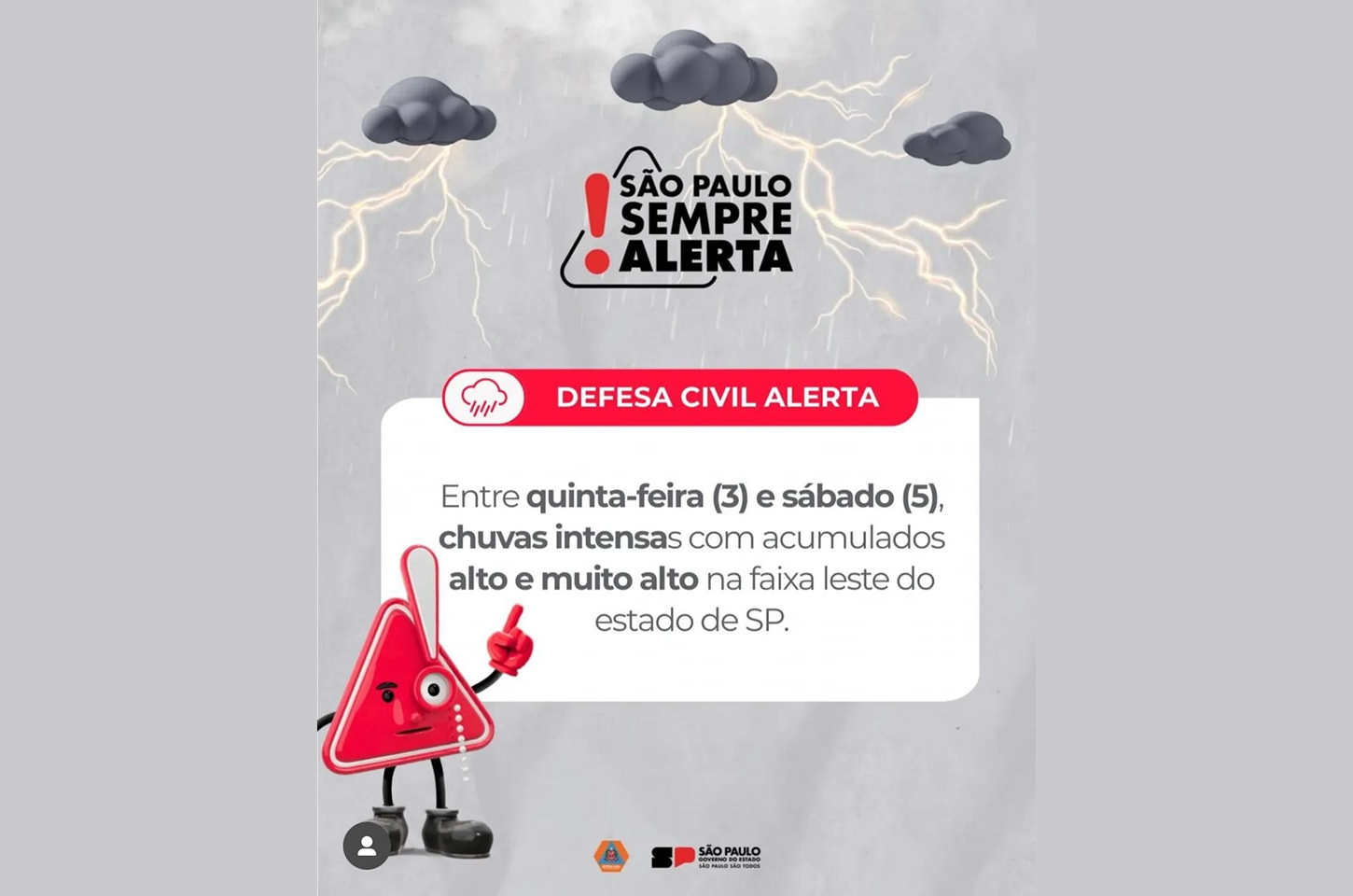 Atenção! A Defesa Civil alerta