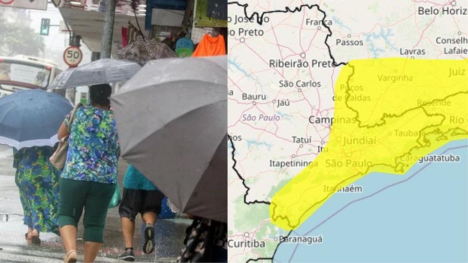 Baixada Santista fica sob alerta de tempestades até a noite desta quinta, diz Inmet