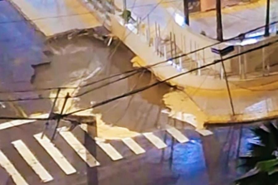 Deslizamento, vazamento em shopping e crateras: veja reflexos do temporal que atingiu a região