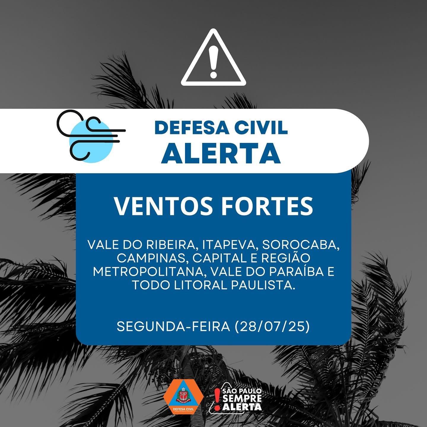 ALERTA DA DEFESA CIVIL 🚨