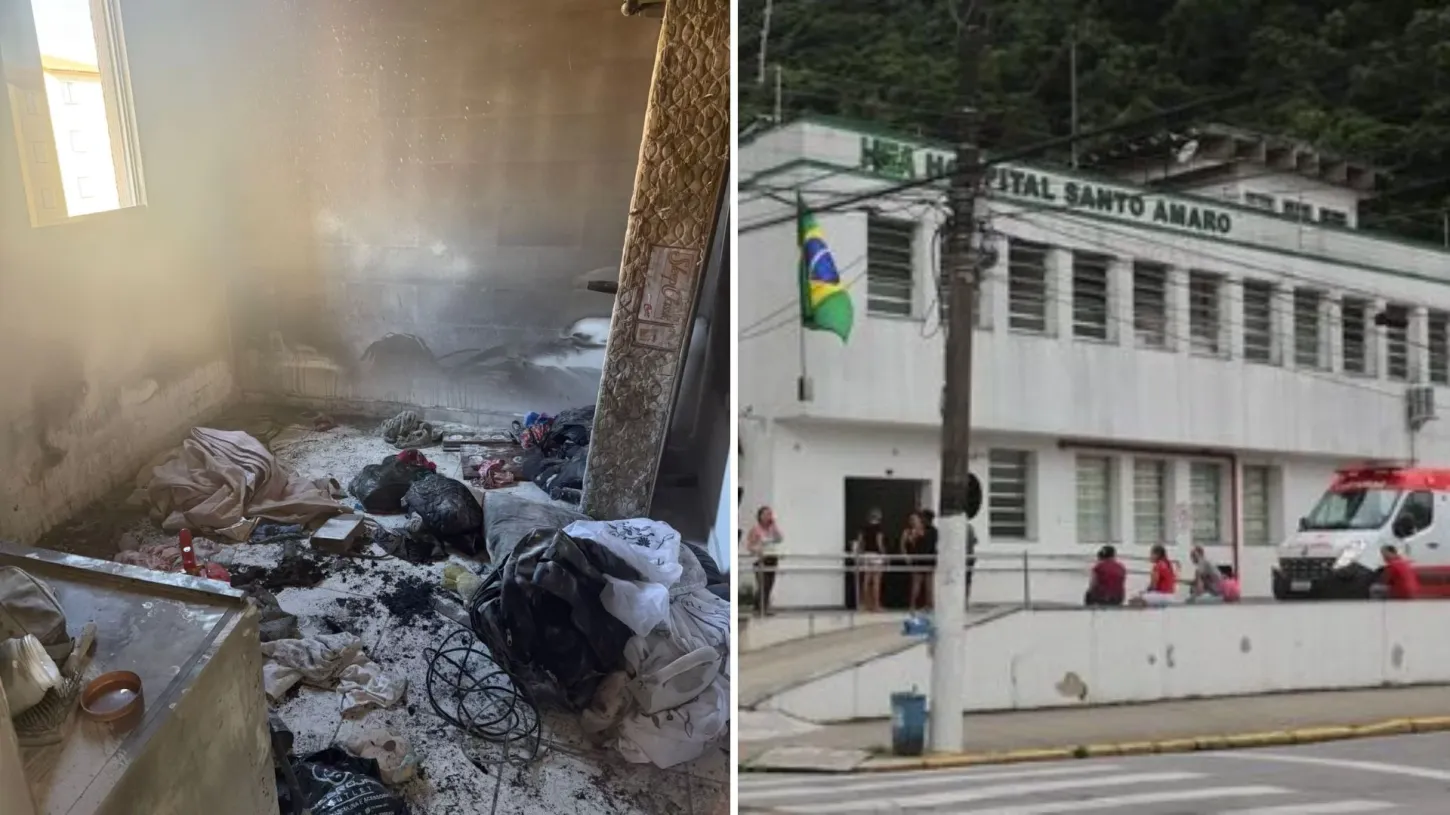 Menino que sobreviveu a incêndio provocado pela irmã em Guarujá recebe alta após 24 dias