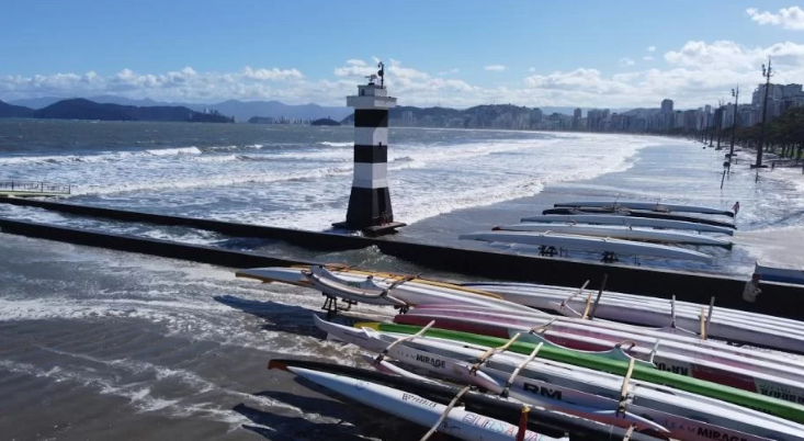 Previsão de maré elevada e mar agitado no final de semana se mantém, aponta NPH-Unisanta