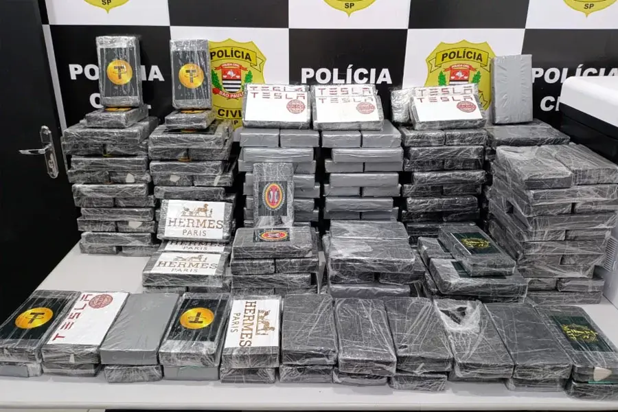 Polícia encontra cerca de 200 tijolos de cocaína em imóvel usado para festas em São Vicente; VÍDEO